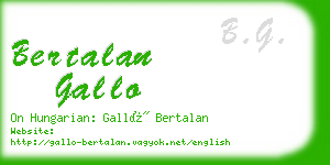 bertalan gallo business card